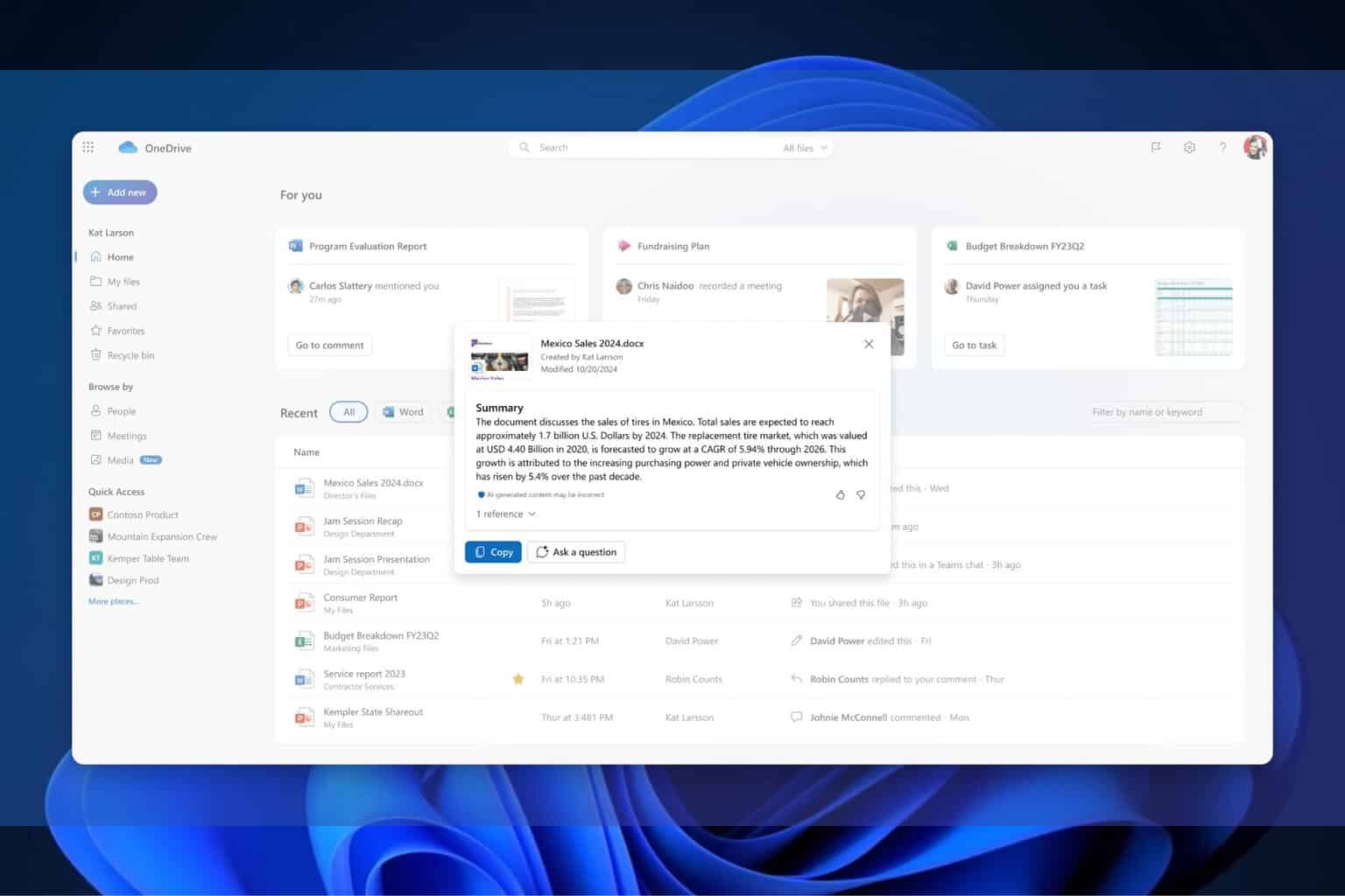 OneDrive Copilot images