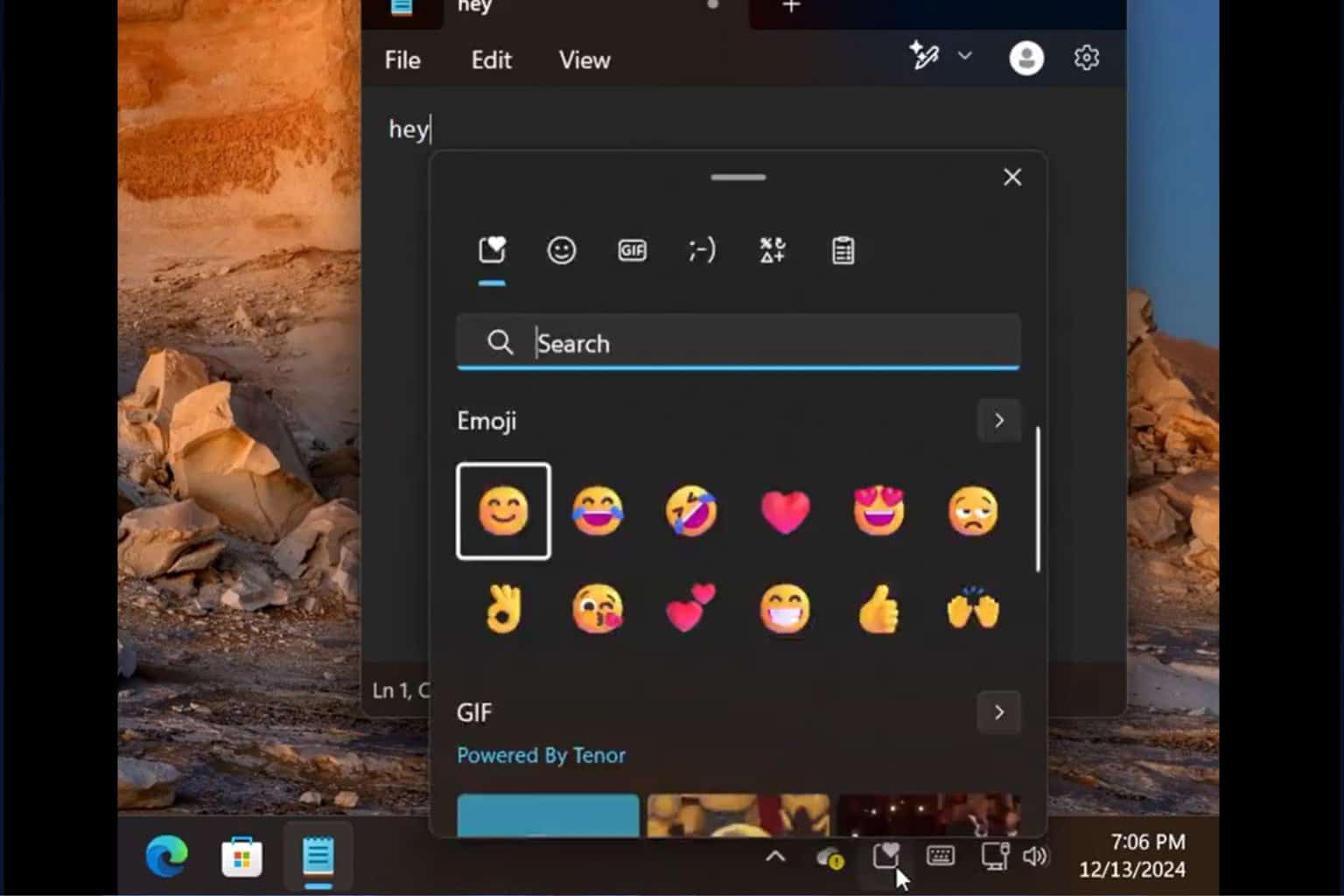 Windows 11 emoji button