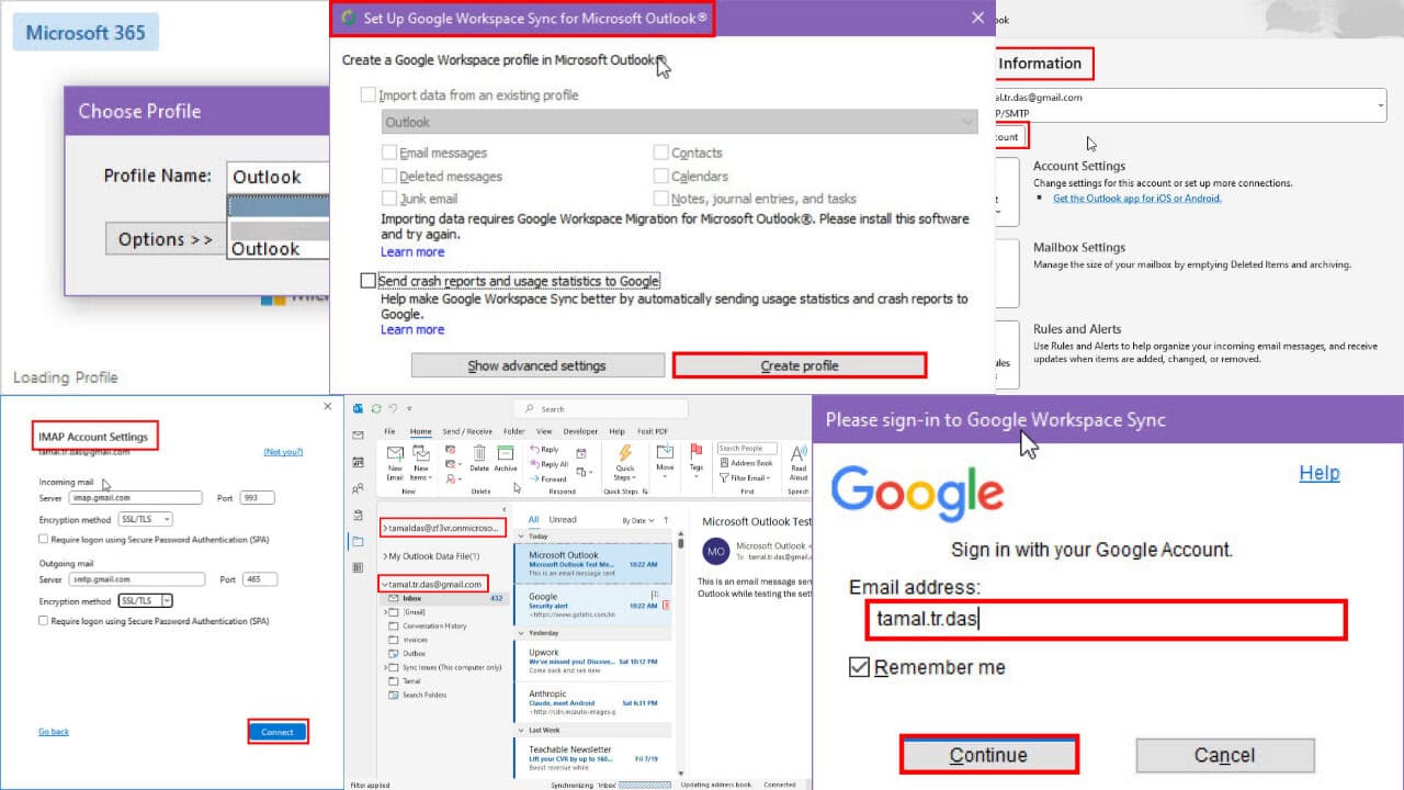 Google Workspace Sync for Microsoft Outlook Multiple Accounts