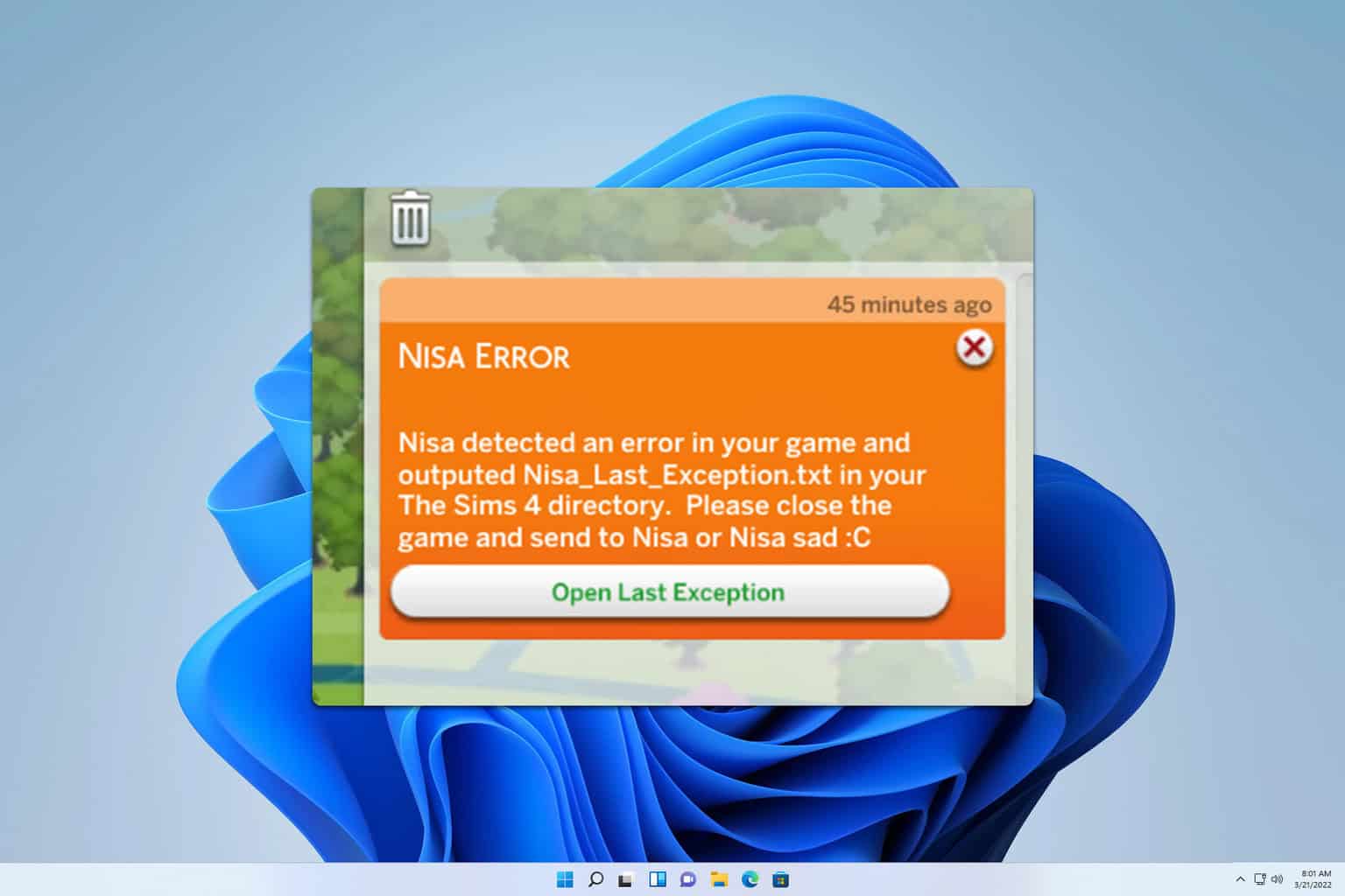 nisa error sims 4