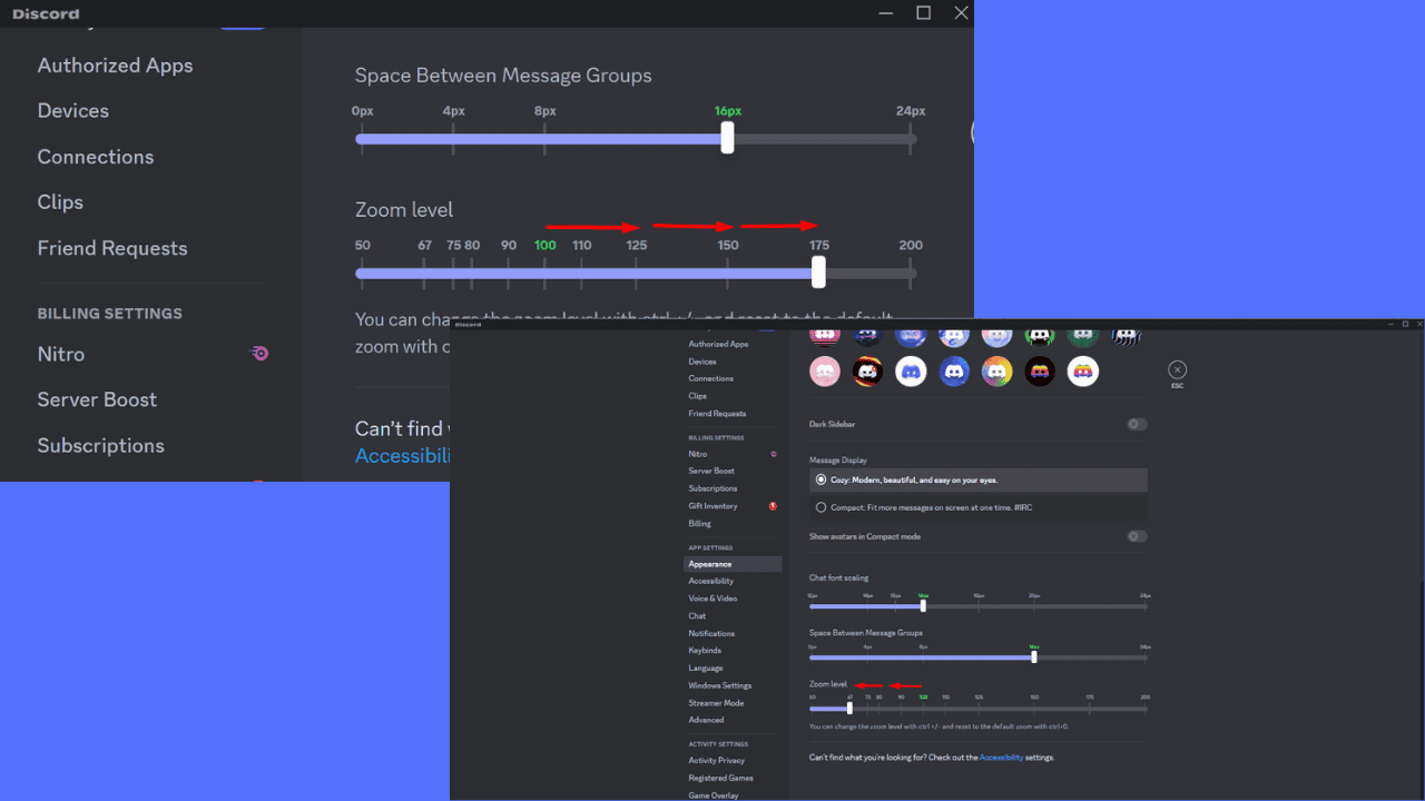 Discord Zoom In and Out